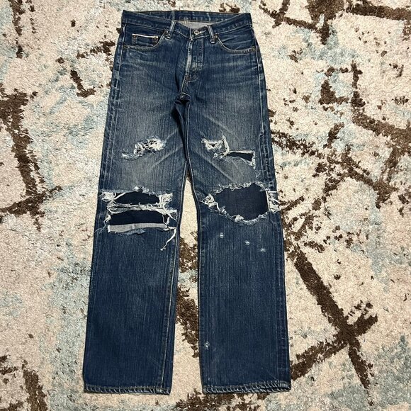 Levis Vintage Clothing LVC 501XX Big E Selvedge Jeans Size 27x29 Thrashed